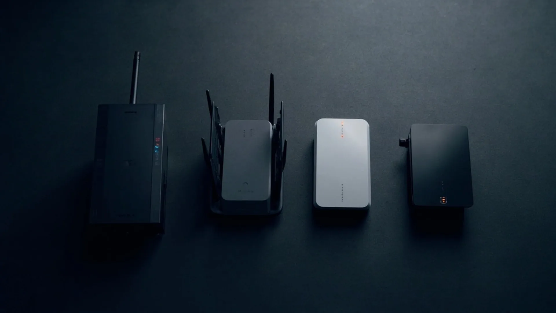 Side-by-side comparison of Wi-Fi 7 router models across different price tiers, showcasing antenna configurations and design variations.