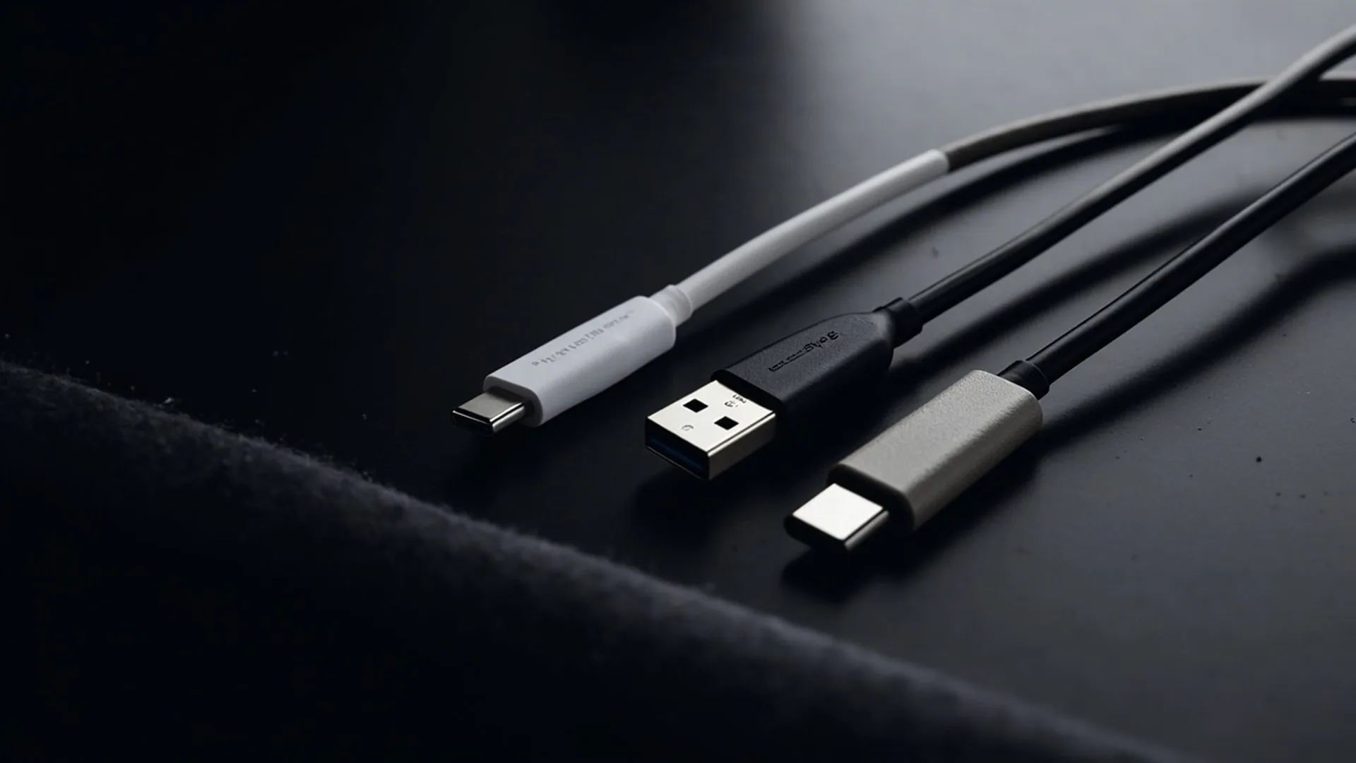 Comparison of passive and active Thunderbolt 5 cables alongside USB4 v2 certified cables showing length and connector variations