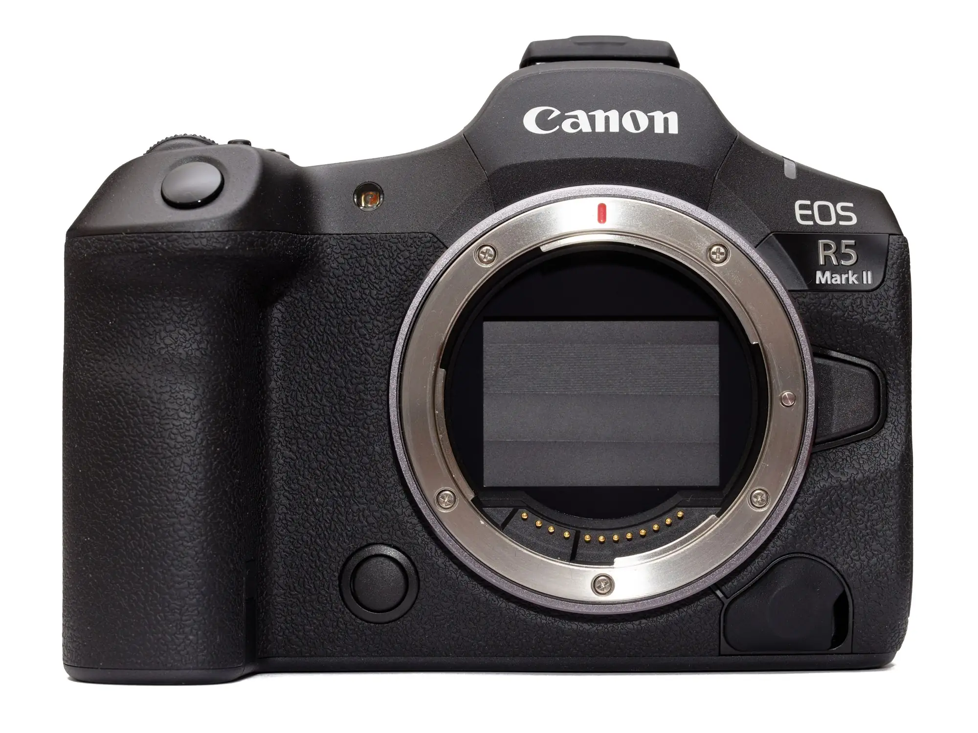 Canon EOS R5 II — 45 MP back-illuminated full-frame, 8K RAW video, 12-stop IBIS
